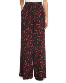 Diane von Furstenberg Floral Print Wide Leg Pants at Neiman Marcus